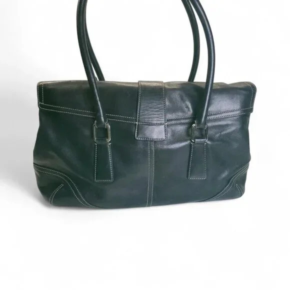 COACH Vintage Soho Flap Satchel in black Y2K - Picture 4 of 10